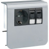 Держатель устройств HAGER SL new, с розетками Schuko (L+N+PE), 16A, 250A AC и 2хRJ45, декор 